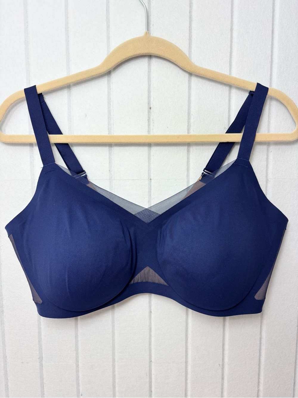 Honeylove‎ Crossover Wireless Navy Smooth Molded T-Shirt Bra Size 40C/D  1X